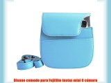 Katia Bolsa de Funda Protectora para Fujifilm Instax Mini 8 Camara Cuero Sintetico PU (Azul