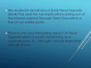 5 Year Tax Saving Fixed Deposit (FD) under Section 80C