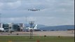 A380 Touch and Go (Aborted Landing) Manchester Airport July 11th 2012  Crosswind Landing