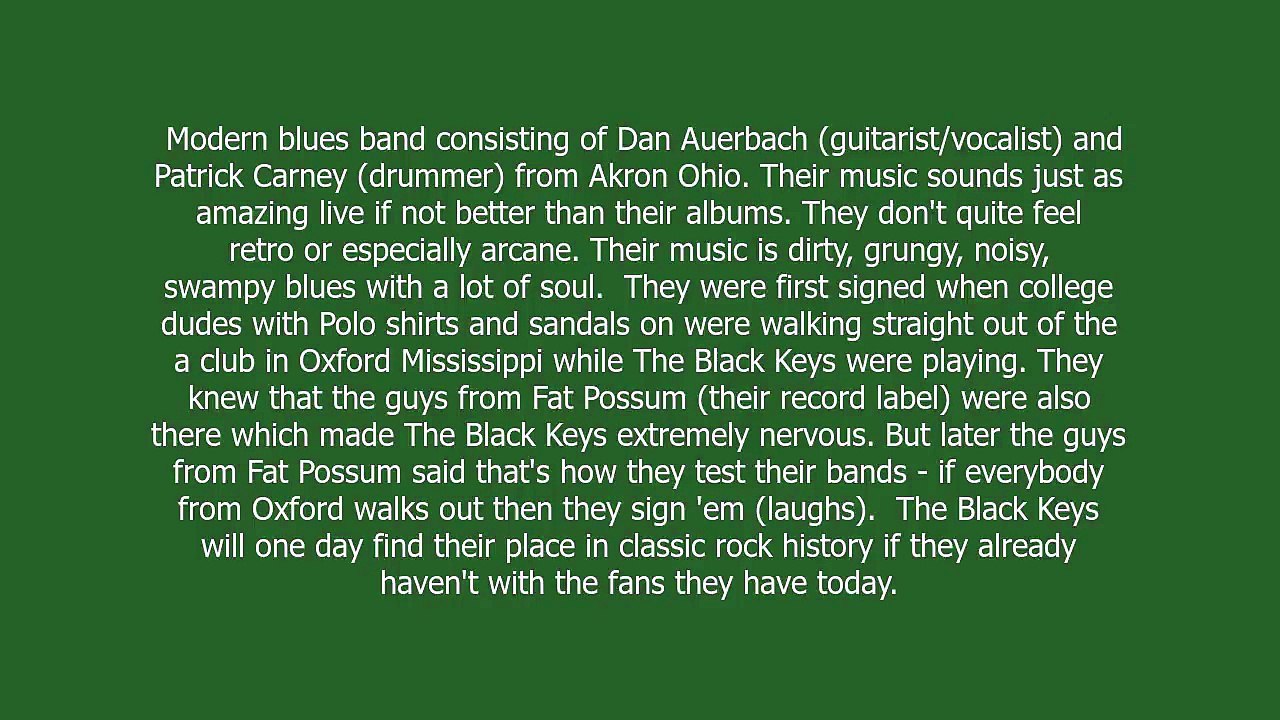 The Black Keys meaning and pronunciation