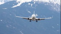 Transavia Boeing 737-800 [PH-HSW] hard crosswind landing Innsbruck  Crosswind Landing