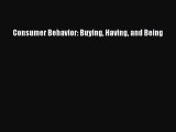 PDF Download Consumer Behavior: Buying Having and Being PDF Online