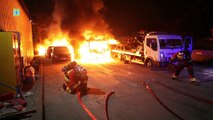 BMPM:  Feu d'un parc automobile quartier les Olives.