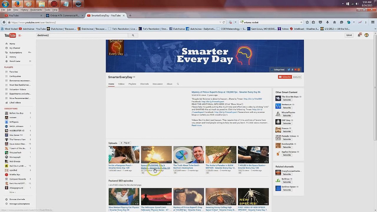 ALERT! Channel hit by False Flagging censorship! Destinws2 aka Smarter Every Day - CENSORS Antares Rocket explosion