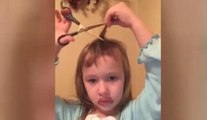 İnternetteki güzellik videolarına özenen küçük kız bakın ne yaptı