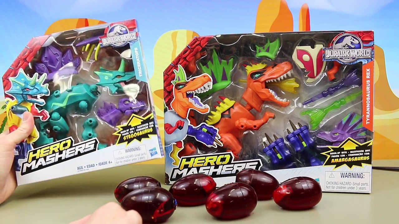 Jurassic World Dinosaur Hero Mashers Jell-O Surprise Eggs! NEW Dino Jurassic Park Toys Dis