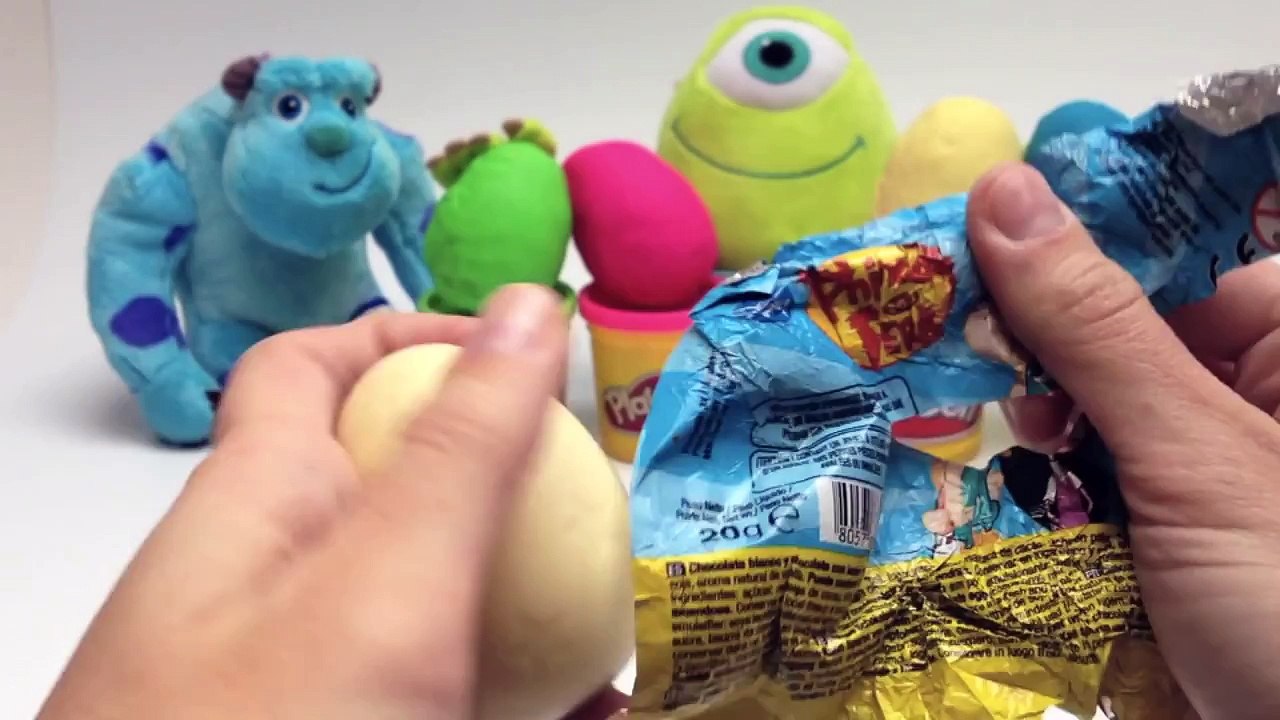 Play Doh Surprise Eggs Monsters University Marvel Heroes Cars 2 Hello Kitty Dora The Explorer