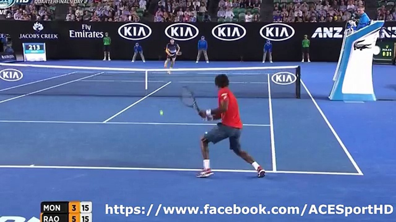 Milos Raonic vs Gael Monfils 2016_01_27 Quarter Final tennis highlights HD720p50 by ACE