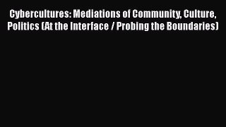 Cybercultures: Mediations of Community Culture Politics (At the Interface / Probing the Boundaries)