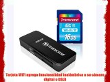 Tarjeta de memoria Flash Wi-Fi de 16 GB de Transcend (SDHC Clase 10   adaptador USB para tarjetas