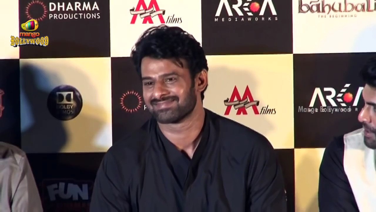 Prabhas about Competing Bollywood Heroes | Baahubali Trailer Launch | Karan Johar | Rajamo