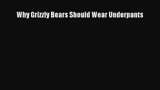 Why Grizzly Bears Should Wear Underpants  Free Books