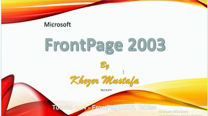Tutorial no.4 - FrontPage2003, Tables