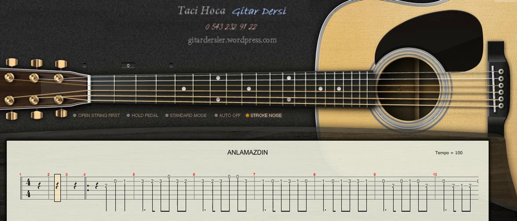GİTAR DERSİ - Anlamazdın - Taci Baran - 0543 232 91 22