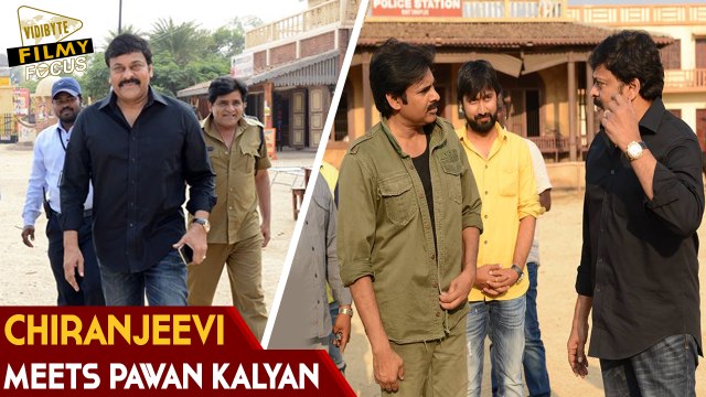 Chiranjeevi on the sets of ‪‎Pawan Kalyan's Sardaar Gabbar Singh‬ - Filmy Focus