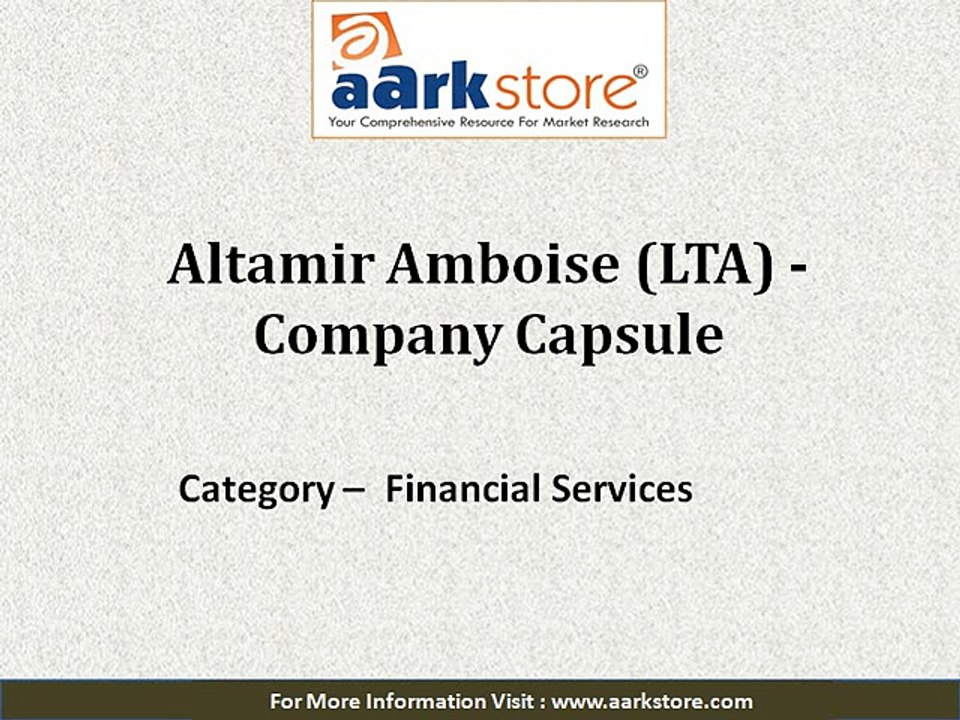 Company Insight of Altamir Amboise: Aarkstore.com