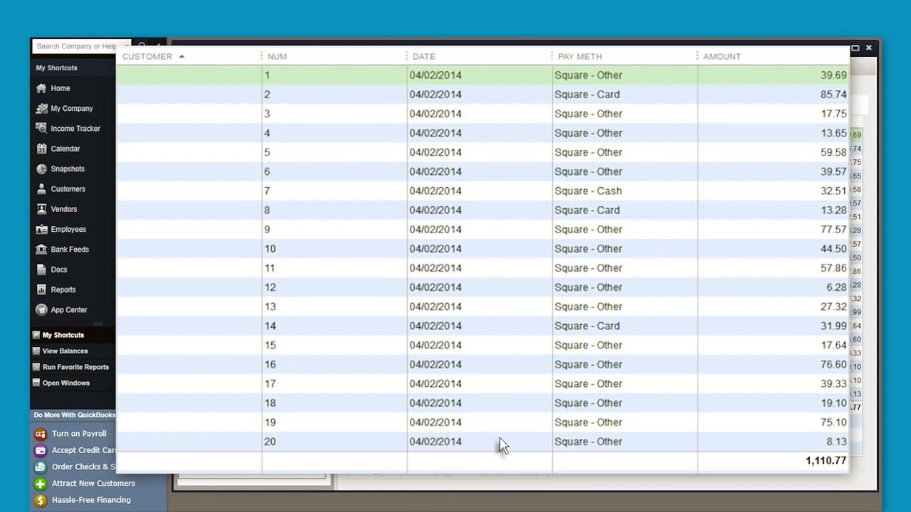 QuickBooks Desktop  Square Integration