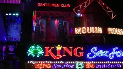 Girl European girl dancing at the moulin rouge in walking street pattaya
