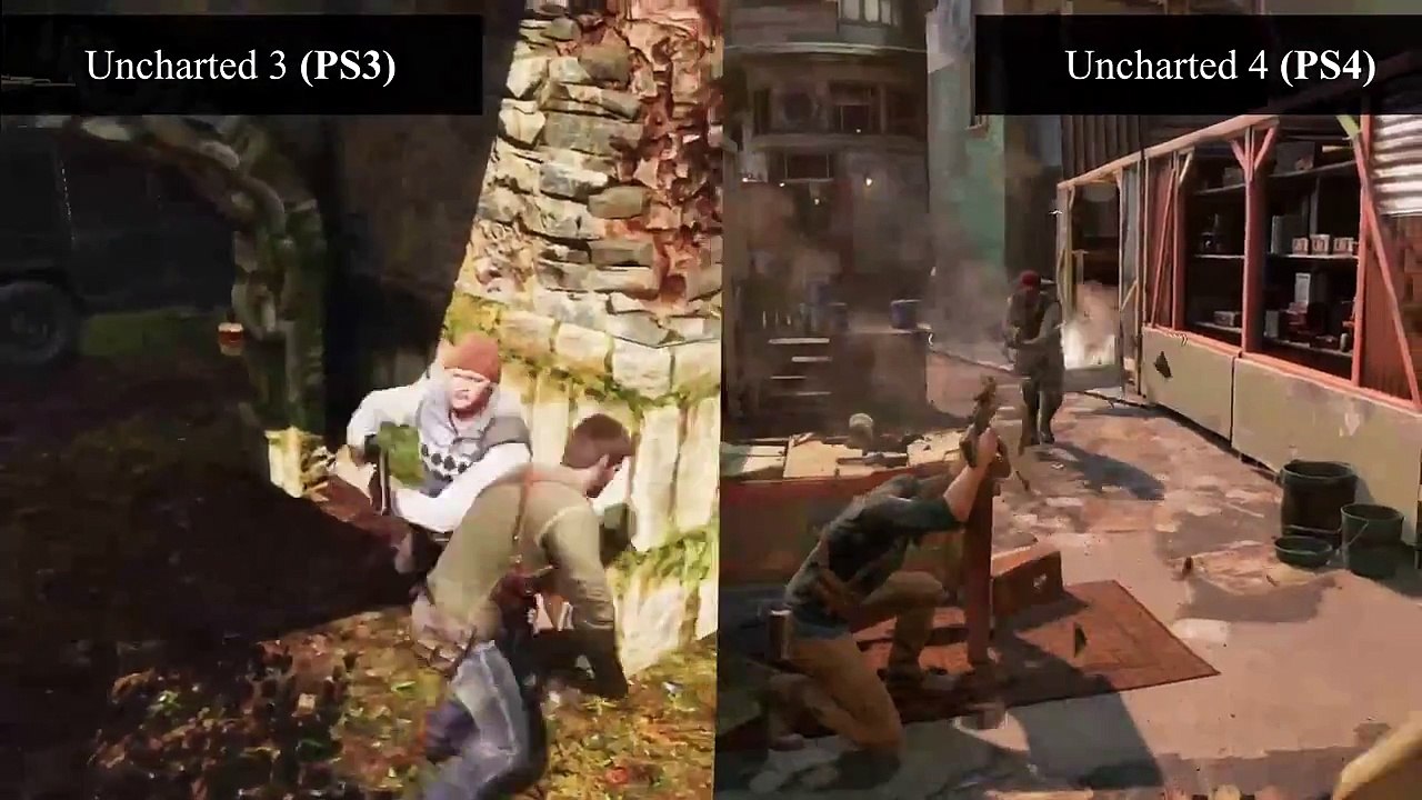 Uncharted 4 vs Uncharted 3 Graphics Comparison (PS4 vs PS3 Gameplay) -  video Dailymotion