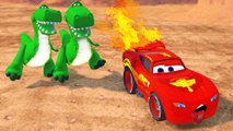 T REX DINOSAURS ATTACK LIGHTNING MCQUEEN CARS ! Toy Story Buzz Lightyear & Woody Saves Macuin !