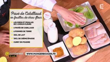 Recette : pavé de cabillaud en feuilles de chou-fleur