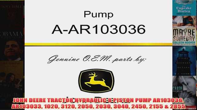 BEST JOHN DEERE TRACTOR HYDRAULIC 8 PISTON PUMP AR103036 AR103033 1020 3120 2050 2030 3040 2450 REVIEW