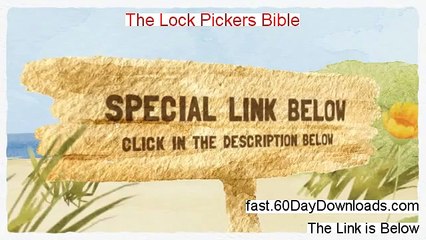The Lock Pickers Bible Review (Top 2014 membership Review)
