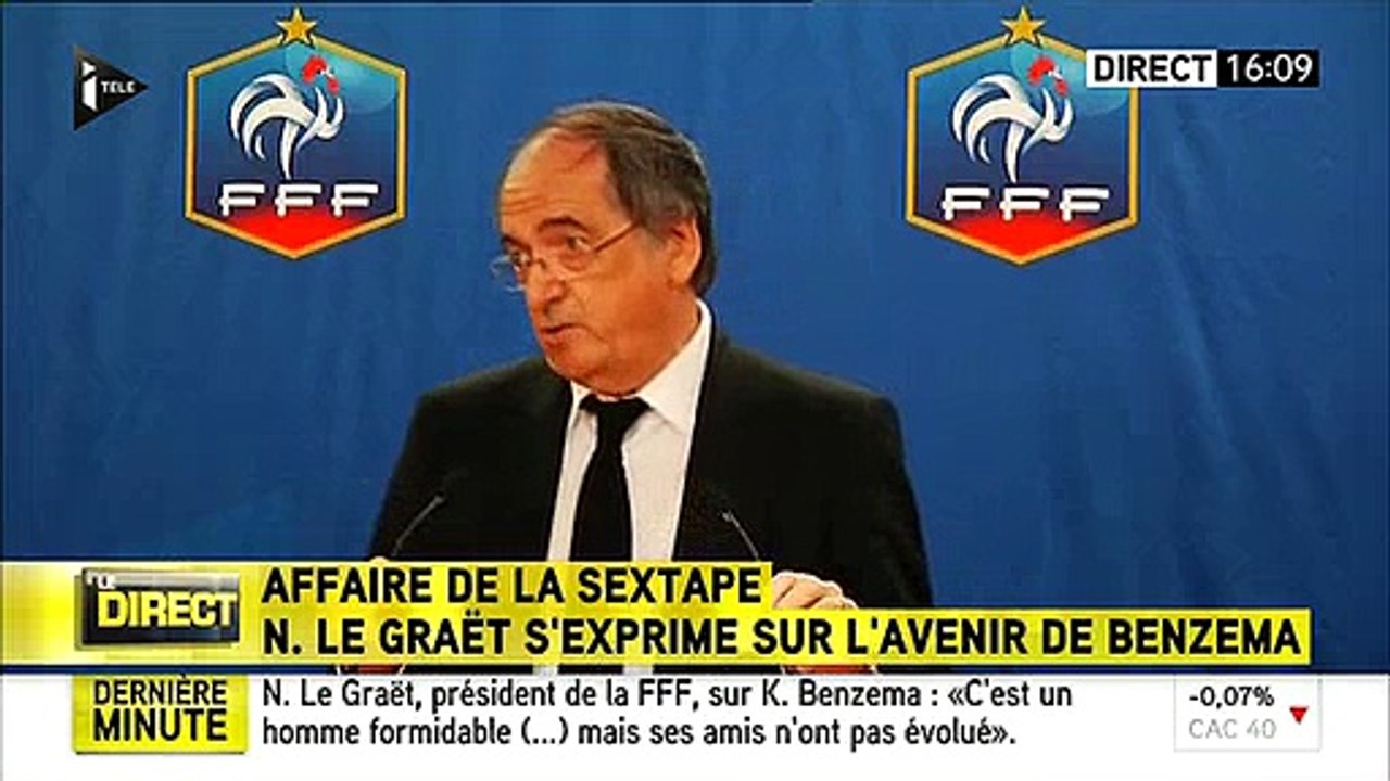 Noël Le Graët, président de la FFF: "Aujourd'hui, Karim Benzema n'est plus sélectionnable en équipe de France"