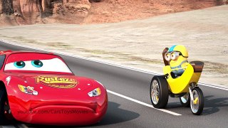 Disney/Pixar Cars 3 - Banana Cycle Minion races Lightning McQueen | Despicable me Minions