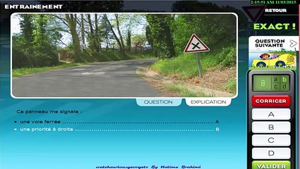 Passer Examen :) Code de la Route France 2015 Gratuit Conduire 40 Question N.1 - Condidat Libre