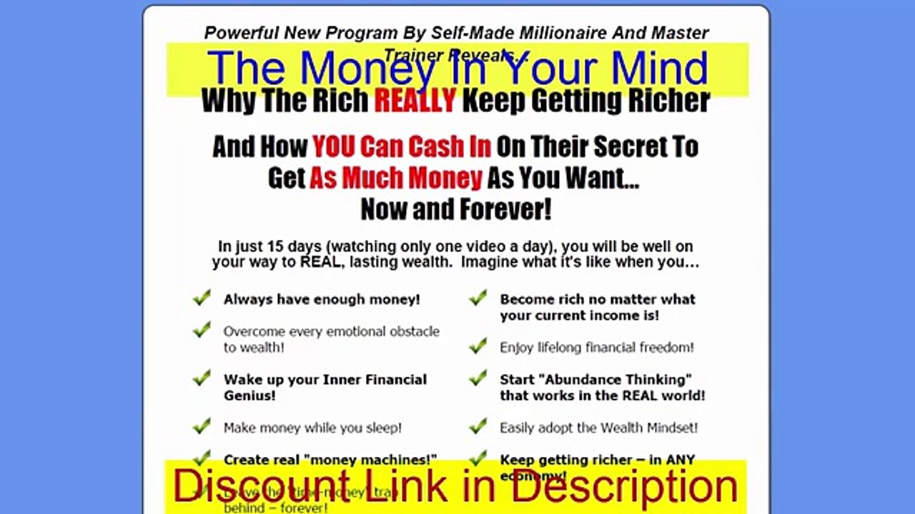 The Money In Your Mind Discount, Coupon Code, $200 Off Discount, 15 DVDs + 9 CDs