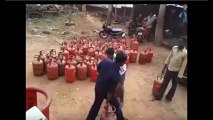 These Indian Guys Loading Gas Cylinders On A Truck is Beyond Amazing