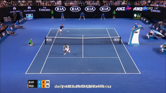 Federer Amazing Point - Roger Federer v. Novak Djokovic - Semi-Final Australian Open 2016 HD