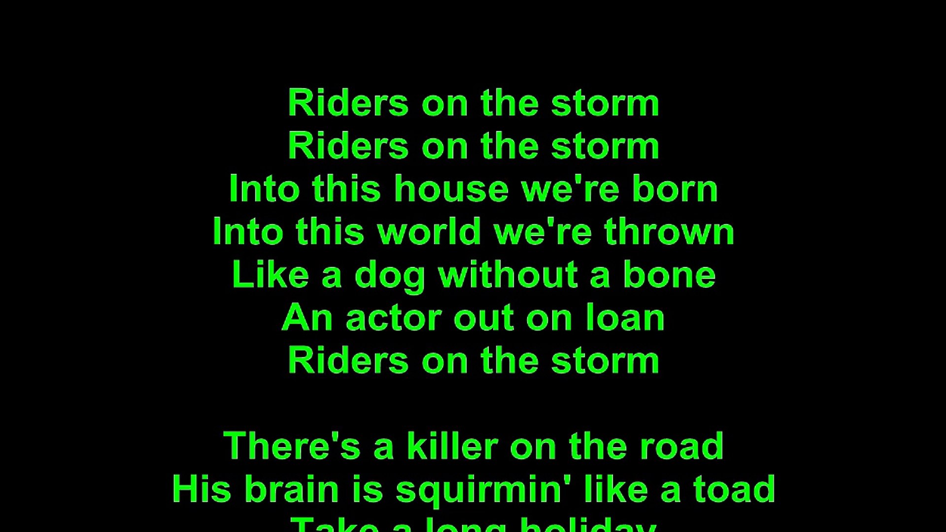 Doors – Riders On The Storm Lyrics