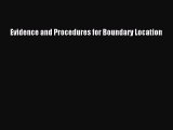 (PDF Download) Evidence and Procedures for Boundary Location PDF