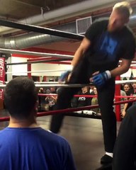 Josh Barnett shows up To Media Workout Wearing Sengoku Gloves and does a WWE Routine