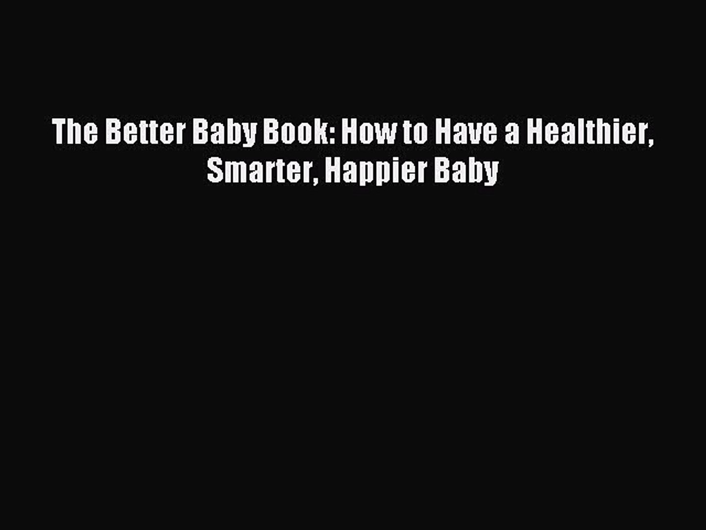 the better baby book