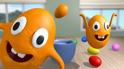 Milk Prank for Children to Learn Colors with 3D Rainbow Eggs & Color Balls for Kids [DuckDuckKidsTV]