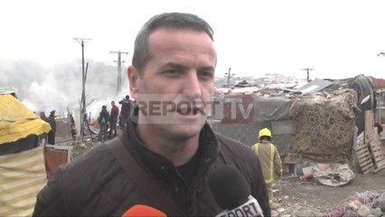 Report TV - Zjarri në Shkozë i qëllimshëm? Romët gurë banesave sociale