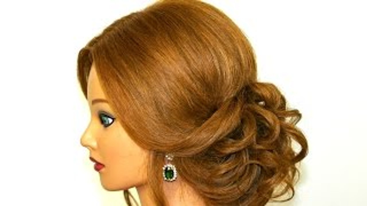 Easy romantic hairstyle for long medium hair. Updo tutorial