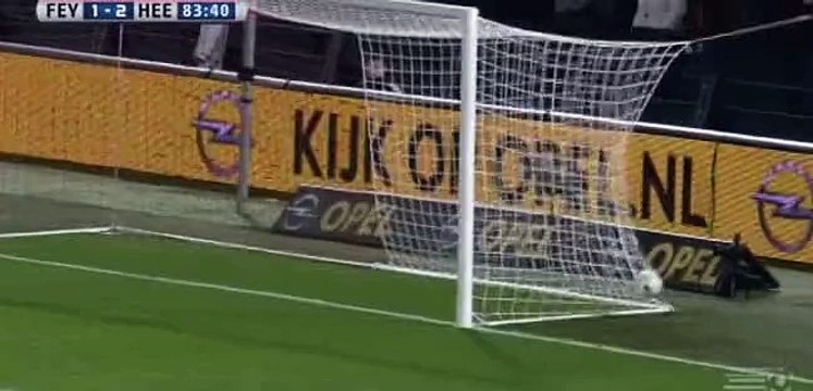 Feyenoord 1 - 2 Heerenveen Joey Van den Berg Goal - 28-01-2016