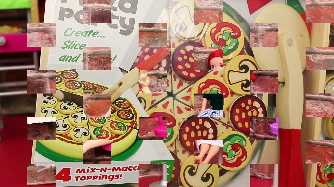 PIZZA PARTY Melissa & Doug Wooden Pizza Slice & Cut Play Food Toddler Toy with Frozen Barb