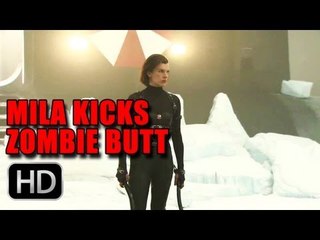 Resident Evil Retribution - Milla Kicks Zombie Butt
