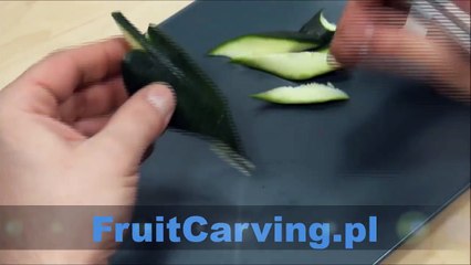 028. Free fruit carving course zucchini leaf _ Darmowy kurs carvingu liść z cukinii