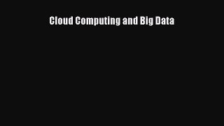 [PDF Download] Cloud Computing and Big Data [Read] Full Ebook