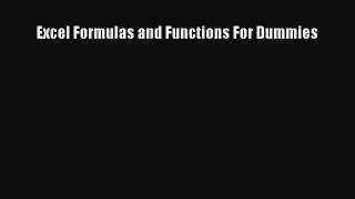 [PDF Download] Excel Formulas and Functions For Dummies [Read] Full Ebook