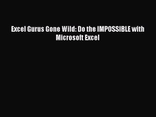 [PDF Download] Excel Gurus Gone Wild: Do the IMPOSSIBLE with Microsoft Excel [Read] Online