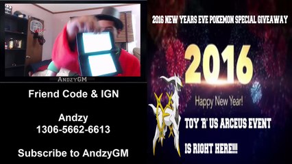TOYS 'R' US ARCEUS EVENT HAPPY NEW YEAR 2016 POKEMON SPECIAL GIVEAWAY IS RIGHT HERE!!!