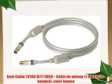 Real Cable TV180 M/F/1M50 - Cable de antena (1 m macho-hembra) color blanco