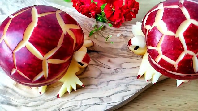 Art In Apple Turtles _ Fruit Carving Garnish _ Party Food Decoration _ Italypaul.co.uk